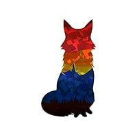 Neurotic Sphynx Forest Sunset Fox Silhouette Vinyl Decal Holographic - Indoor and Outdoor use!