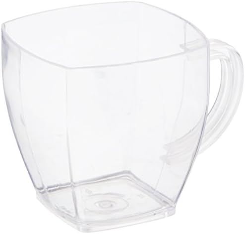 EMI Yoshi Koyal Solid Square Espresso Mugs, 2-ounce, Clear