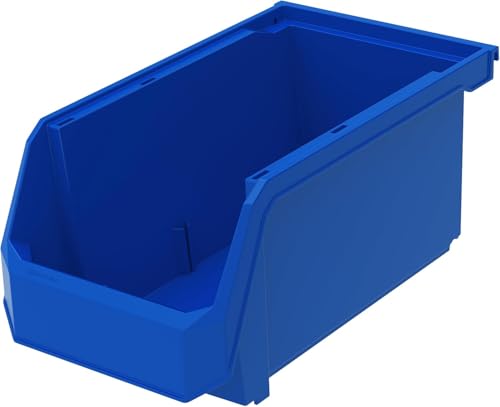 ReadySpace Akro-Mils Plastic Containers for Organizing and Storage Bins for Closet, Kitchen, Office, Garage or Pantry Organization, Stackable Bins, Large (14.8" x 8" x 7"), 6-Pack, Blue