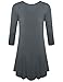 BELAROI Women's Plus Size Dress Fall Casual Swing 3/4 Sleeve T Shirt Loose Tunic Dress (L, Deep Gray)