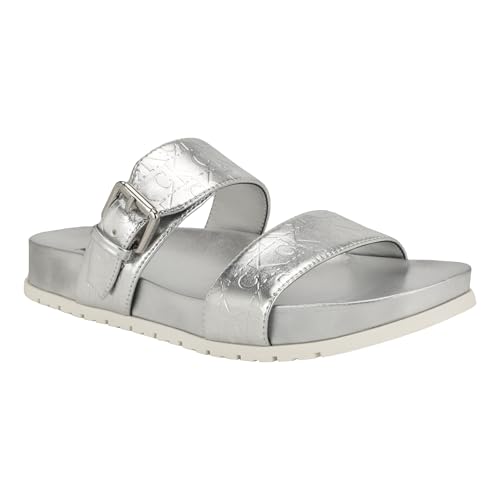 Calvin Klein Women's Landesa Sandal, Silver 040, 8