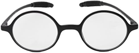 Magicub Lightweight TR91 Round Reading Glasses Resin Presbyopia Eyeglasses Black +1.5