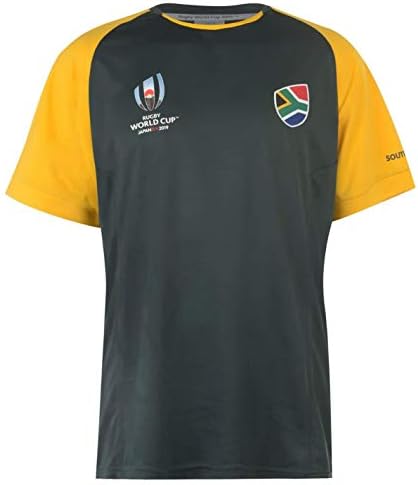 South Africa Rugby World Cup 2019 Team Poly T-Shirt Mens Green Fan Top Tee Shirt