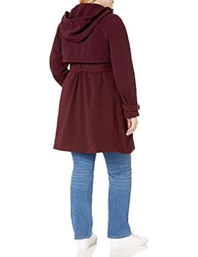 RACHEL Rachel Roy Women's Plus Size Trench Coat, Wine, 2X