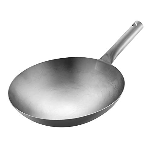High-end Pure Titanium Frying Wok, Non-Stick Pan Cooking Pot Wok Kitchen Cokware with Handle for Gas Cooker,34cm (38cm)