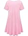 BELAROI Womens Comfy Swing Tunic Short Sleeve Solid T-Shirt Dress (3X, Pink)