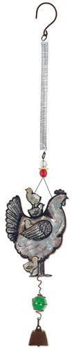 Sunset Vista Designs Bouncy, Metal, Hen and Chicks, 11"