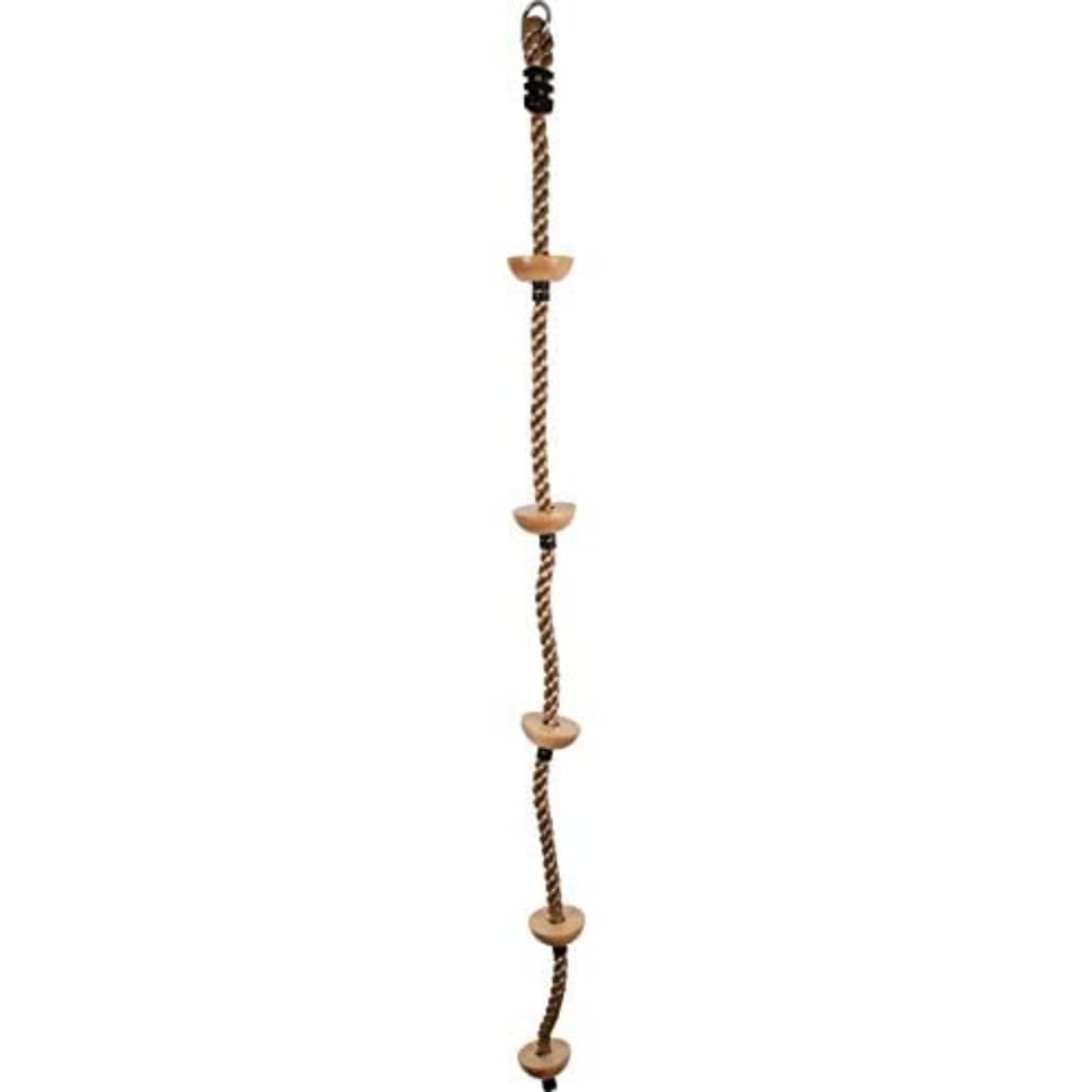 small foot 11877 Climbing Rope with wooden steps and stable mounting ring, in a natural look, for ages 3+ years