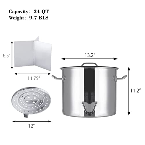 ARC 24QT Stainless Steel Steamer Pot Tamale Steamer Pot with Divider