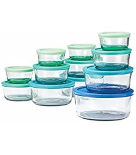 Anchor Hocking Lot De 8 Boîtes De Conservation Rondes En Verre Pour Aliments (rouge, Couvercle Ajusté