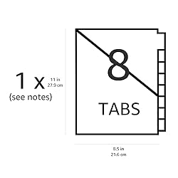 Amazon Basics 8-Tab Plastic Binder