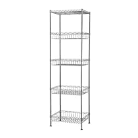 Muscle Rack WB181460 5-Tier Wire Shelving Unit with Baskets, 60" Height, 18" Width, 14" Length