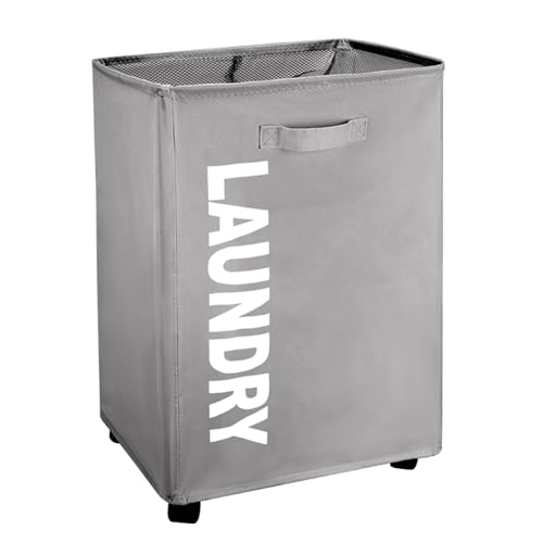 Photo 1 of 75L Laundry Basket with Wheels | Clothes Hampers for Laundry | Durable Oxford Fabric for Bedroom, Dorm, Laundry Room | Foldable, Portable, Space-Saving Design with Locking Wheels
