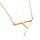 Large Letter Necklace Initial A Alphabet Minimalist