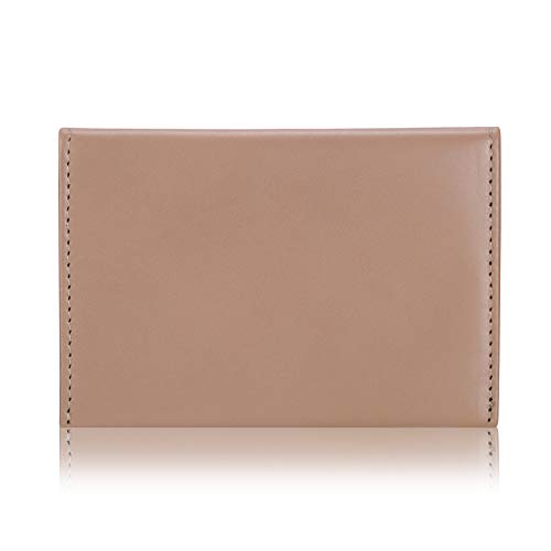 HISCOW Envelope Business Card Case with Magnet Closure - Italian Calfskin (Apricot)