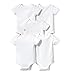 Lamaze Organic Baby Baby Unisex Short Sleeve Cotton Bodysuit, Snap Closure, White, Solid, 6 Months