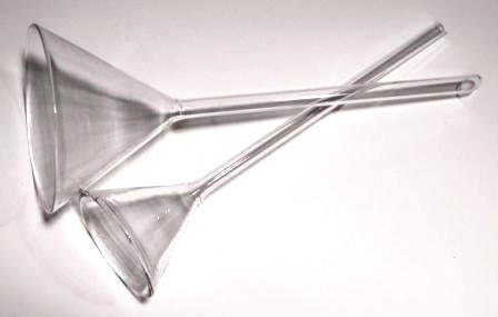 Funnels, Glass, Long Stem, 75diameter x 150mm stem
