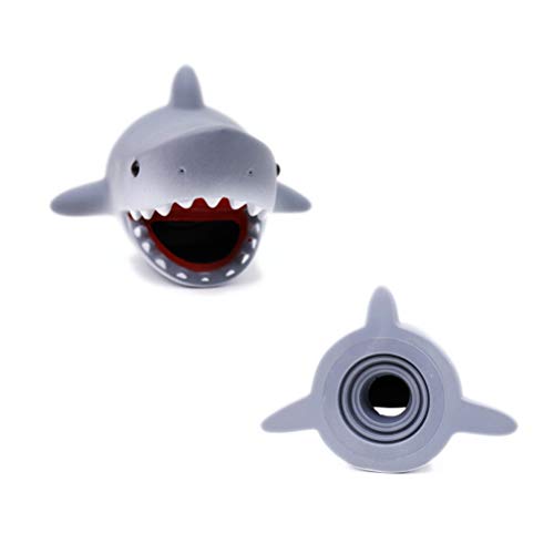 Odowalker-Cartoon-Faucet-Extender-Washbasin-Bath-Spout-Cover-Cute-Animal-Toy-Faucet-Cover-Bath-Safety-Fun-for-Babies-Toddlers-Kids-Children-Grey-Shark