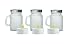 3 Piece Mini Mason Jar Tealight Set Warm Flameless Flickering LED Tea Lights Battery Operated - Frosted Glass Jars With Light Up Star Lids For Centerpieces, Wedding Decoration Christmas Stuffers