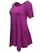 BELAROI Plus Size Tunic Tops for Women Summer Casual tShirts Tops Short Sleeve(Fushia, 2X)
