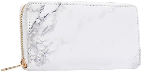 LUXE B Marble Women Wallet Card Holder Clutch Purse Gold Zipper Wallet Credit Card Holder Wallet Girl Lady Purse wallet Long wallet Pocket wallet Bifold Vegan Leather Marble Case Marble Accessories