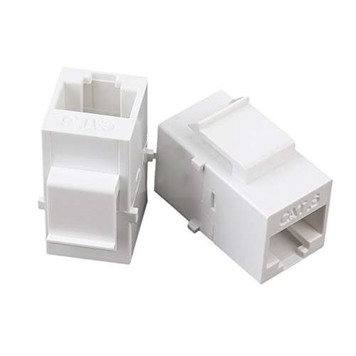 RDEXP Cat6 RJ45 Ethernet Inline Jack Coupler Keystone Female to Female Adapter Plug Set of 100