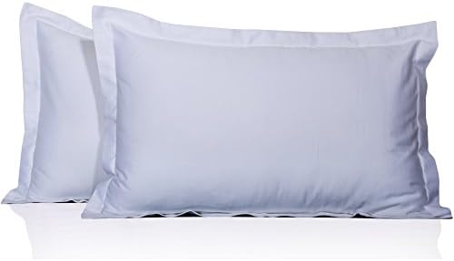 Solid Pattern 100% Egyptian Cotton 500 Thread Count 2 Piece Pillow Shams All Size &amp; Colors ( Queen , White) By Furnish Homes