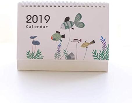 2019 Cartoon Calendar Cute Animal Desktop Calendar Flip Stand Table Office Planner - Fish