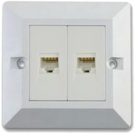 Módulo de doble de gato 6 RJ45 LAN red caja de pared blanco: Amazon.es: Electrónica