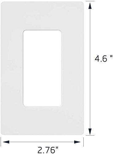 1-Gang Decora Screwless Wall Plates, Standard Size 1-Gang, Unbreakable Polycarbonate, Wall Plate, Switch Plate, Outlet Cover, screwless Switch cover (1-Gang Decora Wall Plates 10pack)
