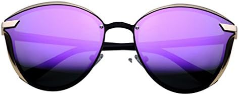 2017 New Ladies Round Retro Cat Eyes Metal Fashion Sunglasses Bright Color Women Glasses Fashion Style-Purple