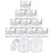 Beauticom 60 Grams/60 ML (2 Oz) Round Clear Leak Proof Plastic Container Jars with Clear Lids for Travel Storage Makeup Cosmetic Lotion Scrubs Creams Oils Salves Ointments (12 Jars)