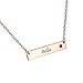 HooAMI Personalized Bar Necklace with Birthstones - Custom Made with 1 Name 1 Birthstone,Rose Gold