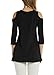 Afibi Women's Casual Cold Shoulder Half Sleeve Loose Tunic Blouse Tops (Medium, Black)