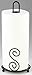 Home Basics Scroll Collection Steel Paper Towel Holder, Black