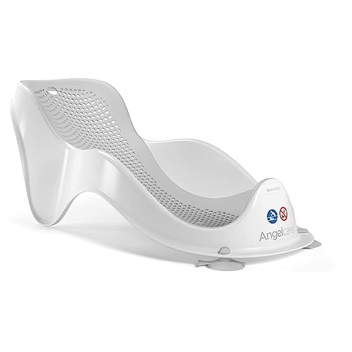 Angelcare ergonomischer Badesitz für die Baby-Badewanne Light Grey, angenehm weiche Liegefläche, aufhängbar