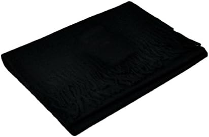 Women Soft Cashmere Two-sided Shawls Stole Scarf (Black)