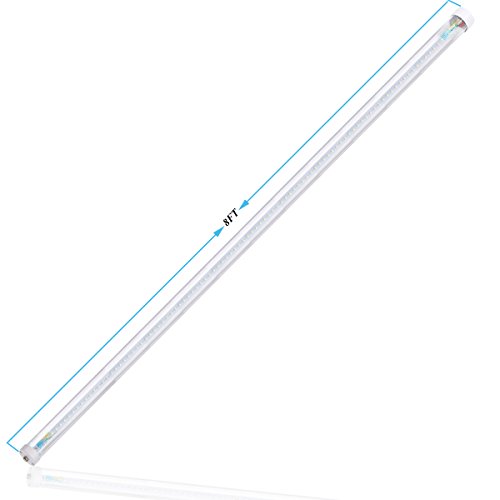 Brillihood 8FT LED Light Bulb, 40W (90W Equivalent), T8/T10/T12 Fluorescent Tube Replacement, Single Pin FA8 Base, 4000K (Daylight White), Clear Cover, Dual-Ended Power, (Pack of 10) - Thumbnail 4