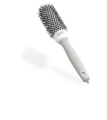Expert Blowout Shine – Weiß & Grau - 35 - Runde, antistatische Keramikbürste für glänzende und frizzfreie Blowouts