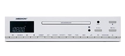 MEDION E66281 CD-Unterbau UKW Küchenradio (CD-R/CD-RW, Audio-CD, AMS, AUX-Eingang, LC-Display, 64 Senderspeicher) weiß