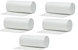 Muscle Bag 10 Gallon Durable Wastebasket Liners, 5 Rolls of 25 Each, Total of 125 Bags - Made from Super Hexene Low Density High Performance Plastic, 24in Width x 23in Length