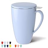 Sweese 201.110 Porcelain Tea Mug with Infuser and Lid, 15 OZ, Lilac