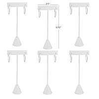 Pack of 6 White 5.75" Earring T Stand Showcase Display, Earring T Shape Display