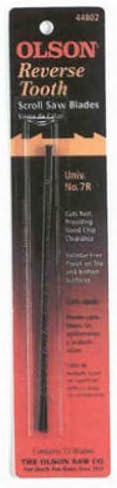 Olson 44802 5" Flat End Reverse Tooth Scroll Saw Blades 11.5 TPI - 12 Pack