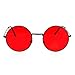 SA106 Retro Vintage Flat Color Circle Round Lens Sunglasses Black Red