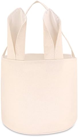 Hot Sale Easter Bunny Ears Bag Easter Bunny Basket Personalized Eggs Baskets&amp;Bags for Kids Carrying Gifts for Daily Use with Easter Design （Cylinder-White)