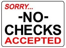 Amazon.com : Sorry... No Checks Accepted 10"x14" Heavy Duty Plastic ...