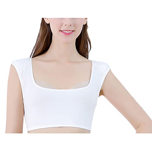 SNPP Invisible Fake Shoulders Padded Tops 2 in 1 Built-in Shoulder Pad Vest with for DIY Women Clothing Accessories,White1-Small at Amazon