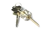KINGLAKE® Crystal Cutaway Inside Visible Lock Training Trainer Skill for Locksmith with 2 Keys