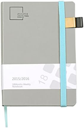 Labon's 2016-2017 18 Months Calendar A5 Notebook Personal Goal Weekly Planner Organizer Softcover Journal Vertical Elastic Band Cord Closure